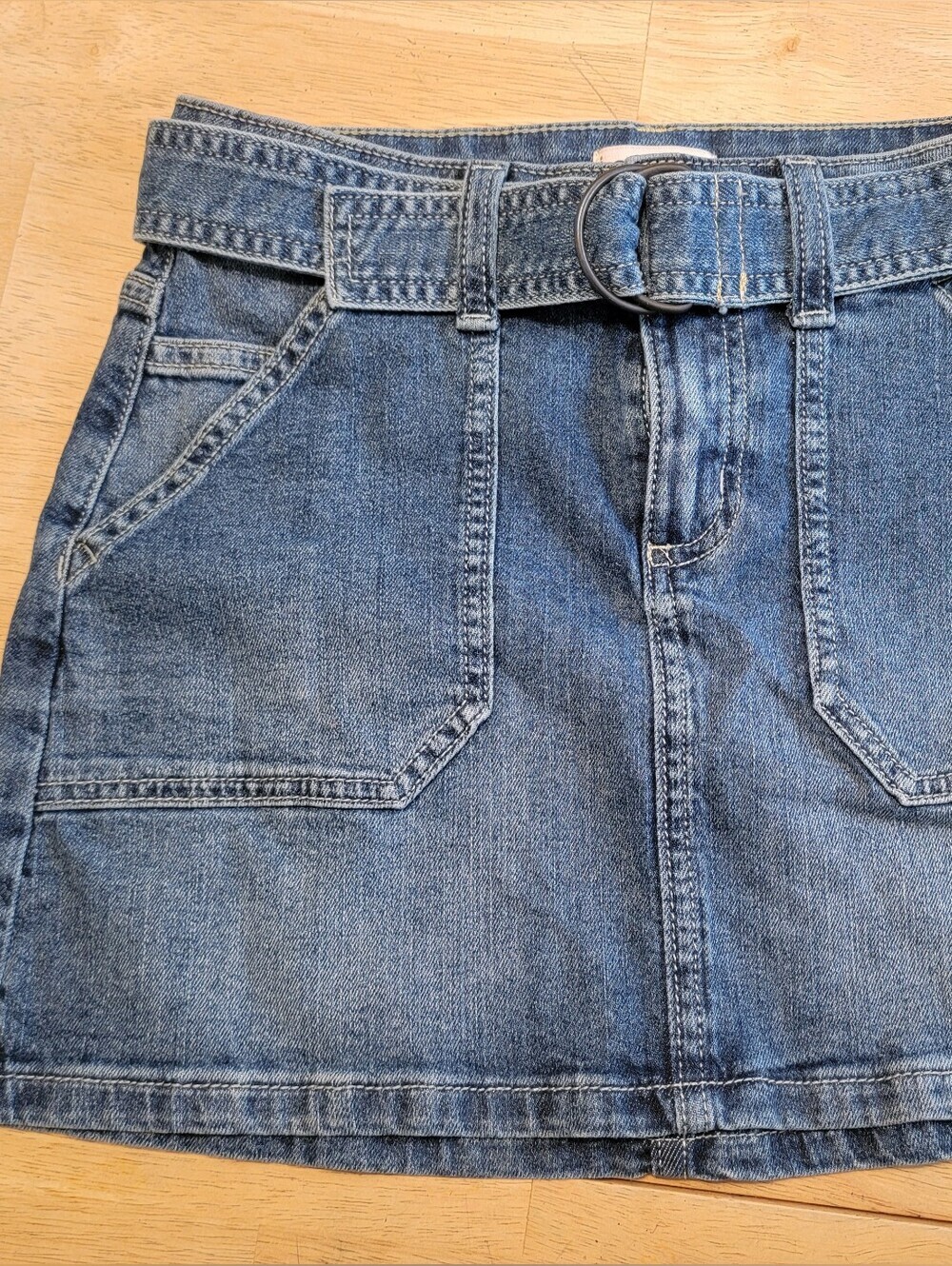 Girl SO Denim Mini Skirt with Belt - Blue, SIZE 10